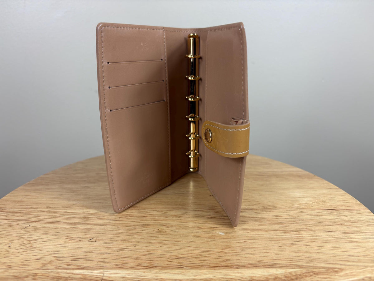 Authentic Louis Vuitton Tan Vernis Agenda PM Notebook Cover