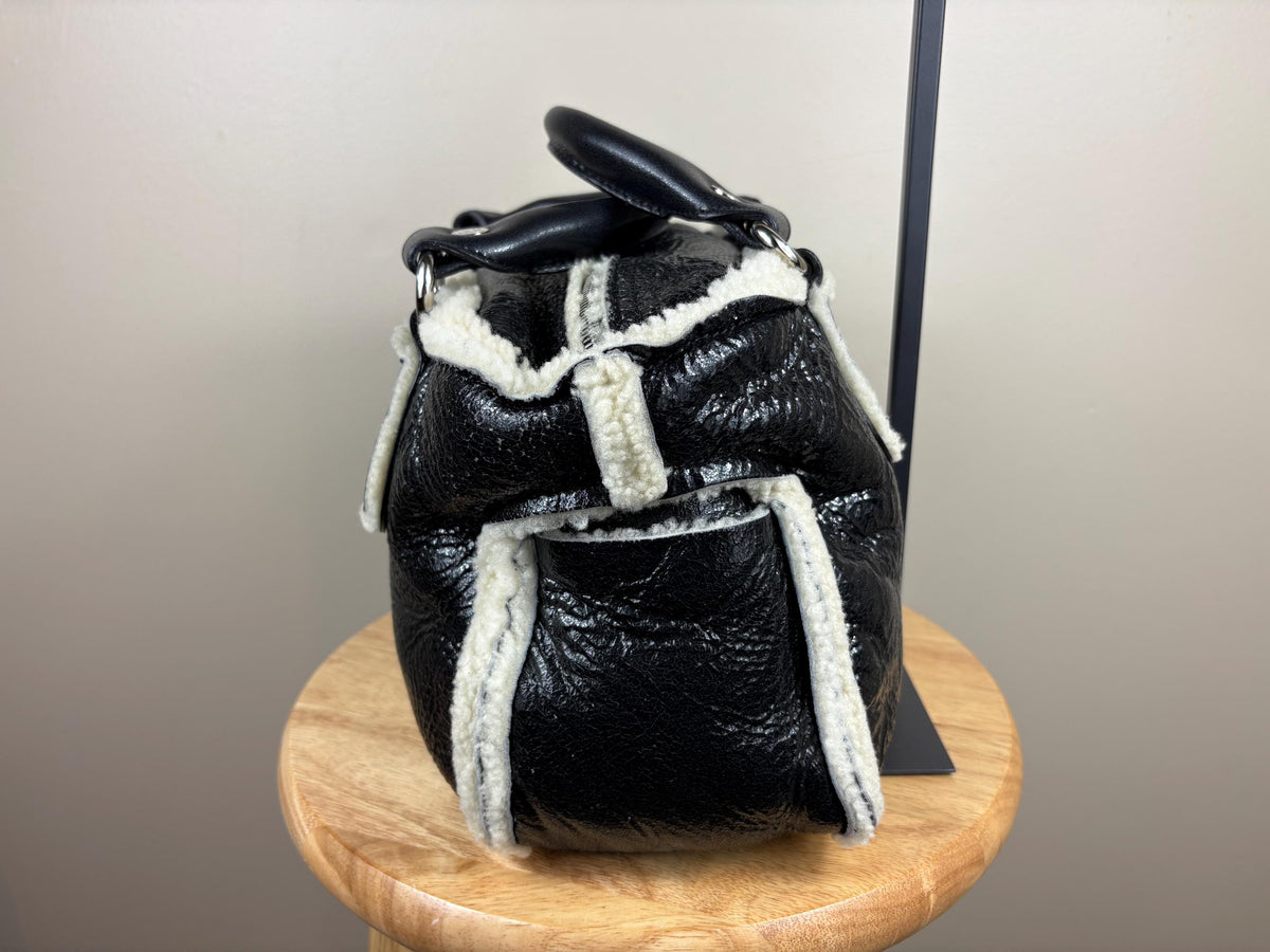 Authentic Celine Boogie Sherling Patent Leather Handbag