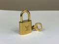 Authentic Louis Vuitton Lock and Key Set Vintage Brass