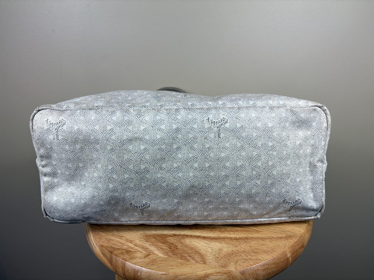 Authentic Goyard Saint Louis PM Tote White Bag with Pouch