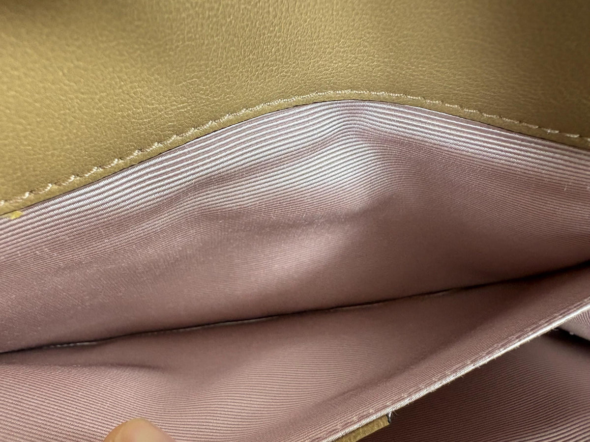 Authentic Gucci GG Linea Matisse Brown Leather Shoulder Bag
