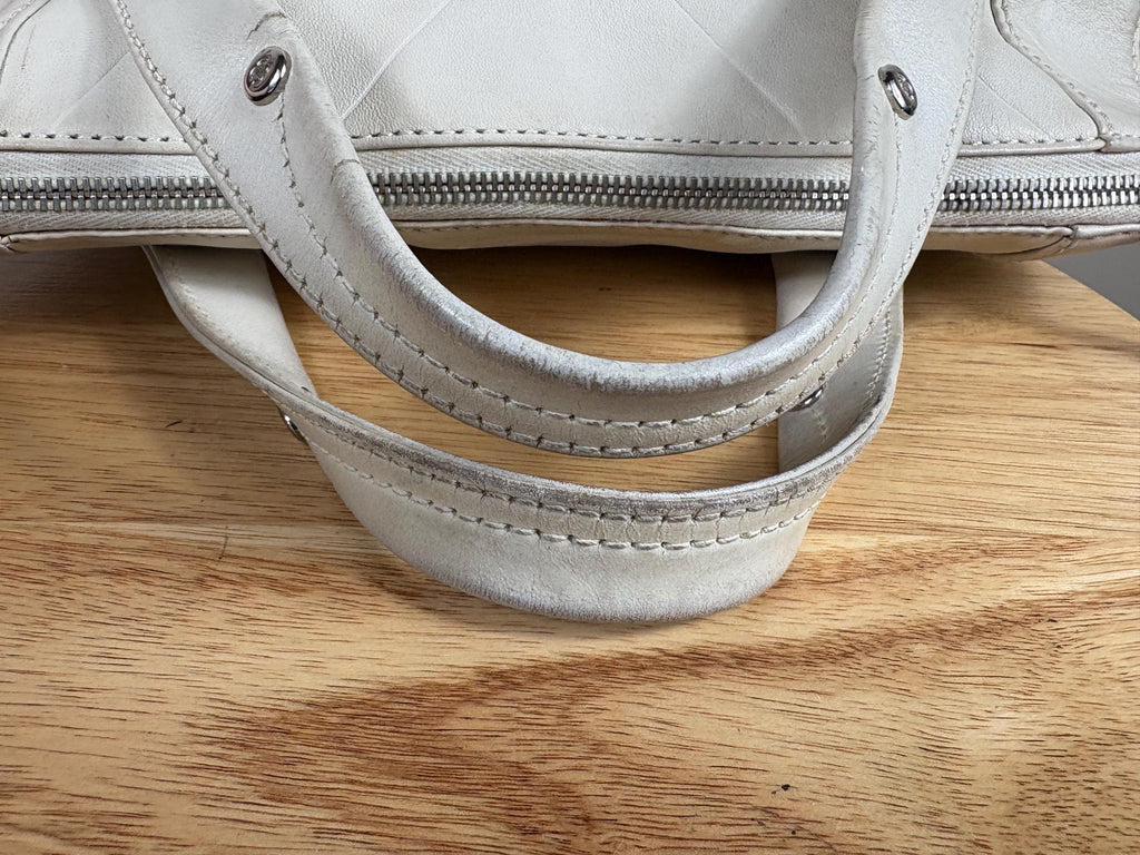 Authentic Chanel Vintage White All Day Top Handle Bag