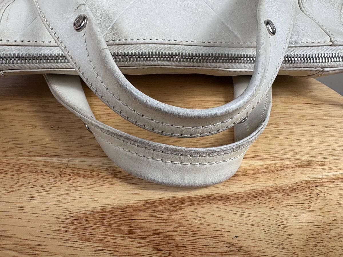 Authentic Chanel Vintage White All Day Top Handle Bag