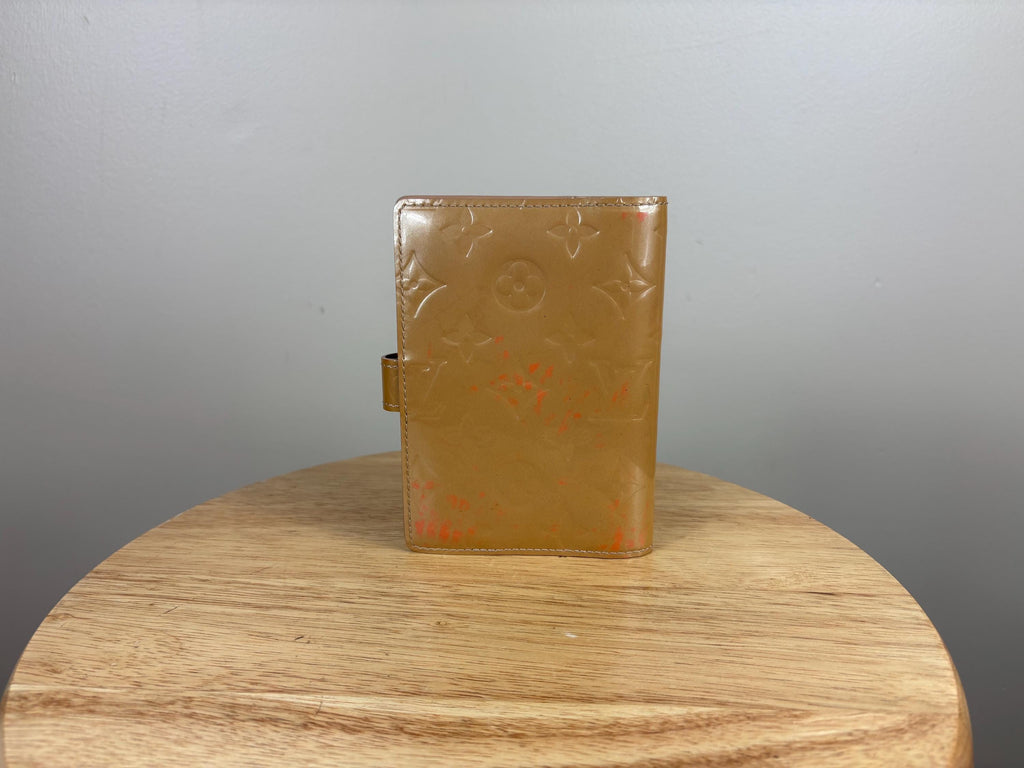Authentic Louis Vuitton Tan Vernis Agenda PM Notebook Cover