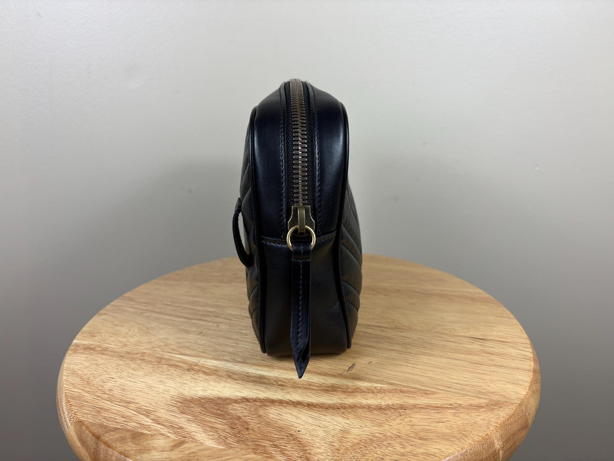 Authentic Gucci Marmont Matelasse Black Leather Belt Bag Size (90/36)