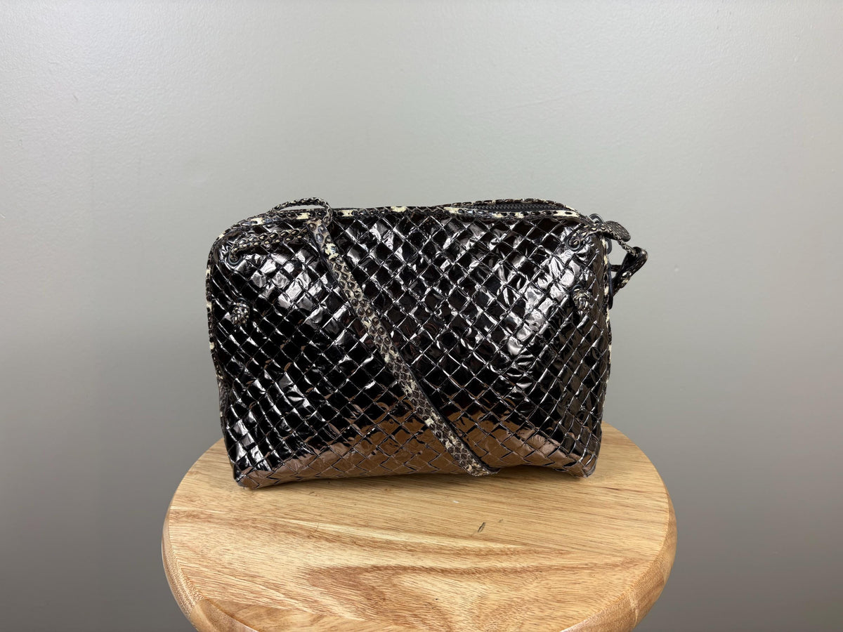 Authentic Bottega Veneta Nodini Metallic Crossbody Bag