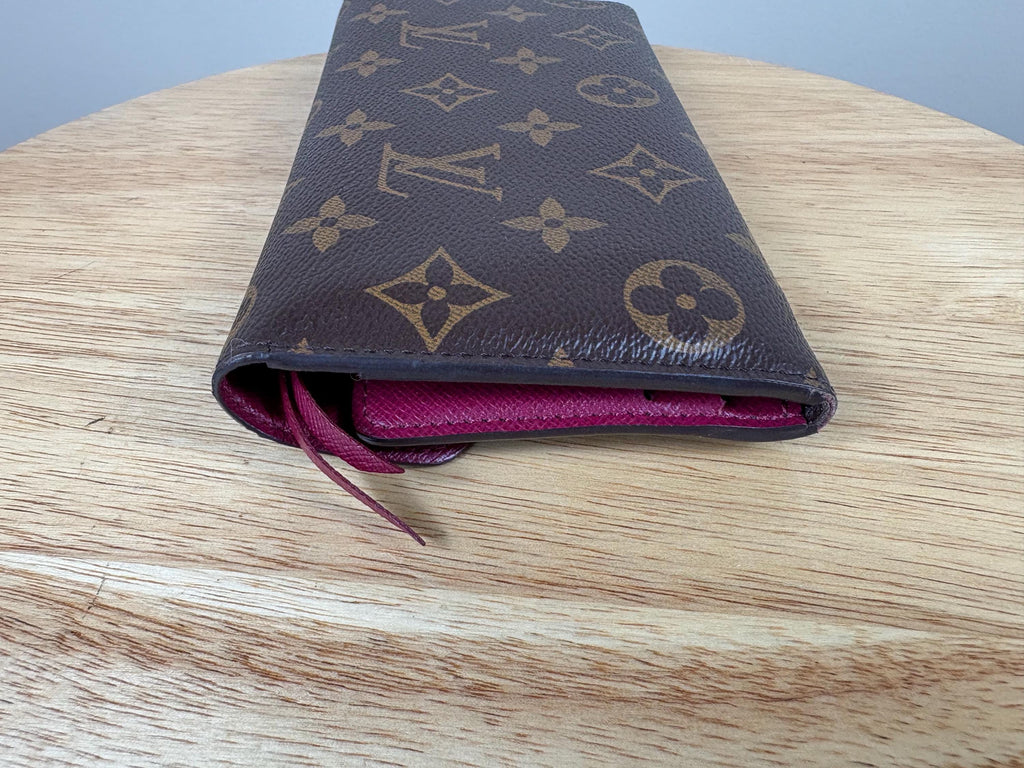 Authentic Louis Vuitton Monogram Emilie Red Long Bifold Wallet