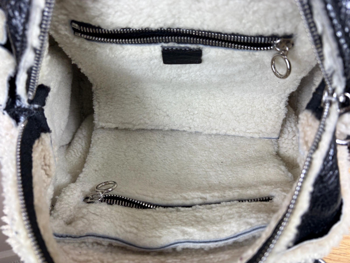 Authentic Celine Boogie Sherling Patent Leather Handbag