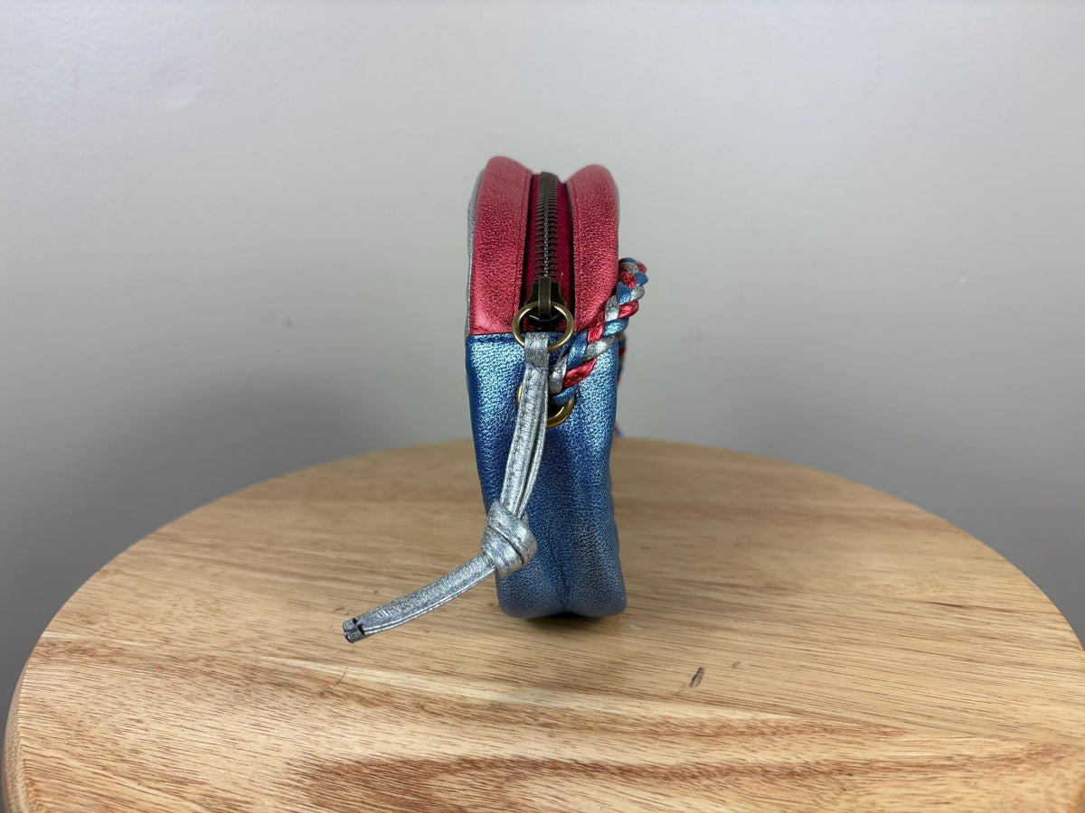 Authentic Gucci Horsebit Trampuntata Zumi Metalic Crossbody Bag