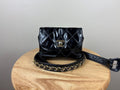 Authentic Chanel Vintage Matrasse CC Black Patent Leather Belt Bag