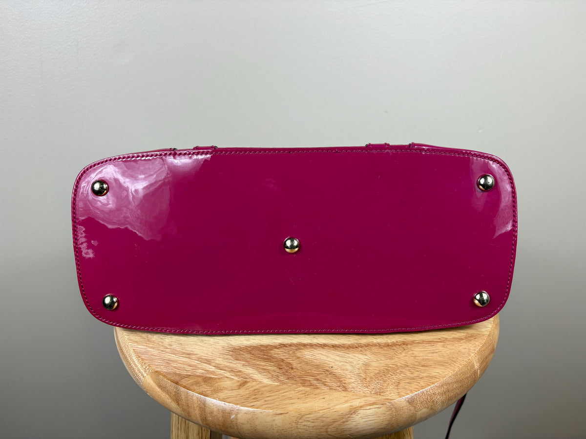 Authentic Gucci Hot Pink Small Microguccissima Patent Nice Dome 2-Way Bag
