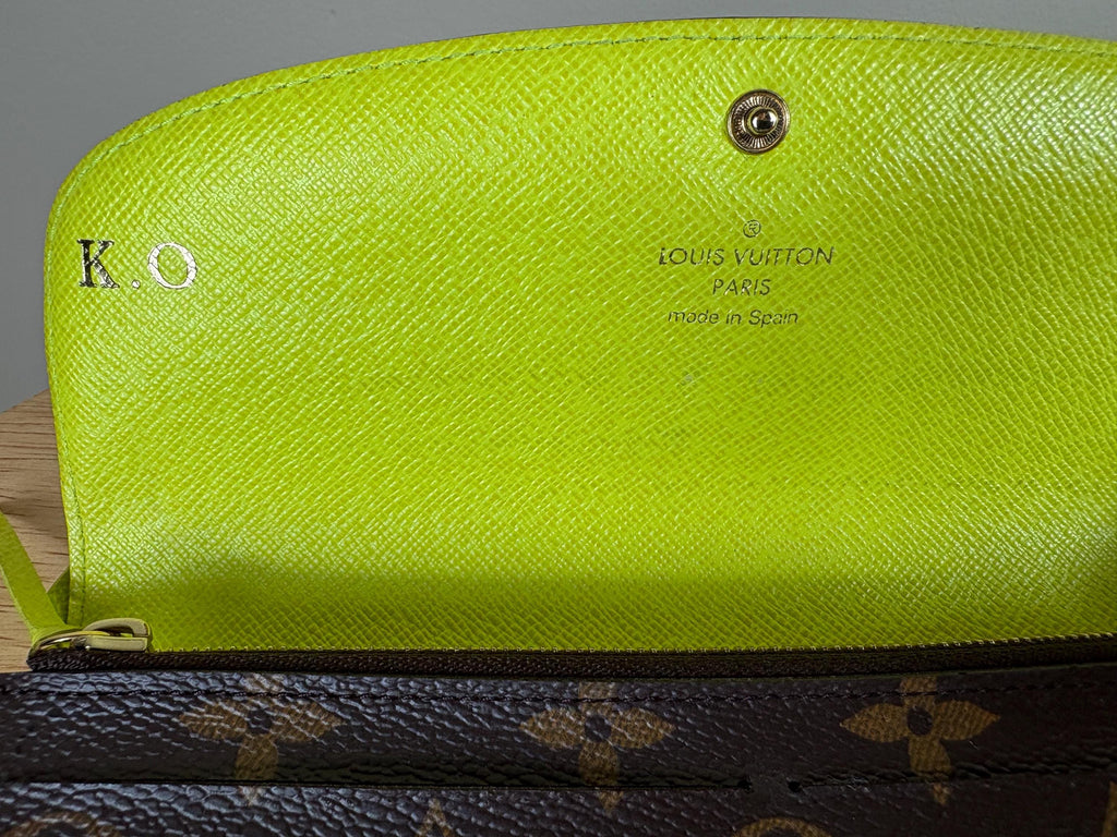 Authentic Louis Vuitton Monogram Emilie Neon Long Bifold Wallet w/ Box