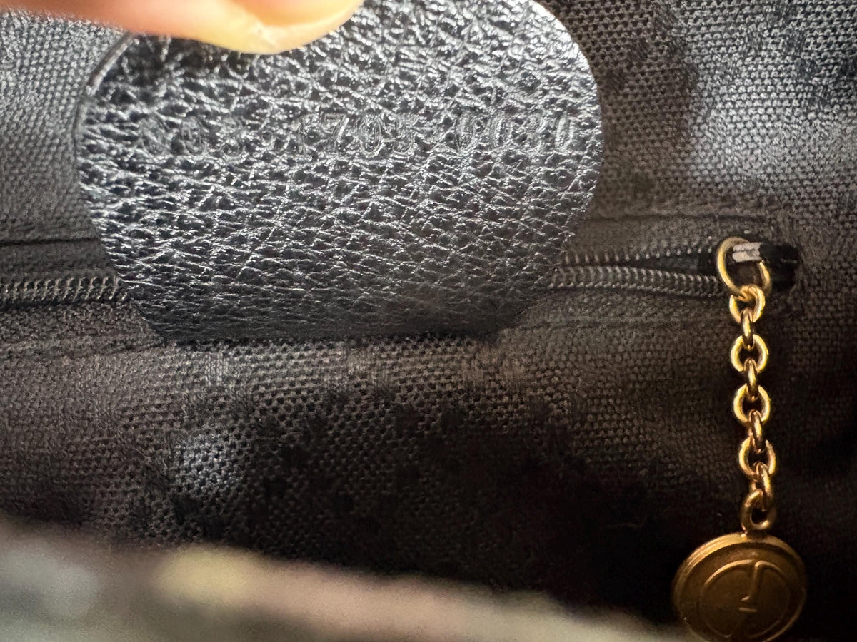 Authentic Gucci Black Suede Bamboo Handle Backpack