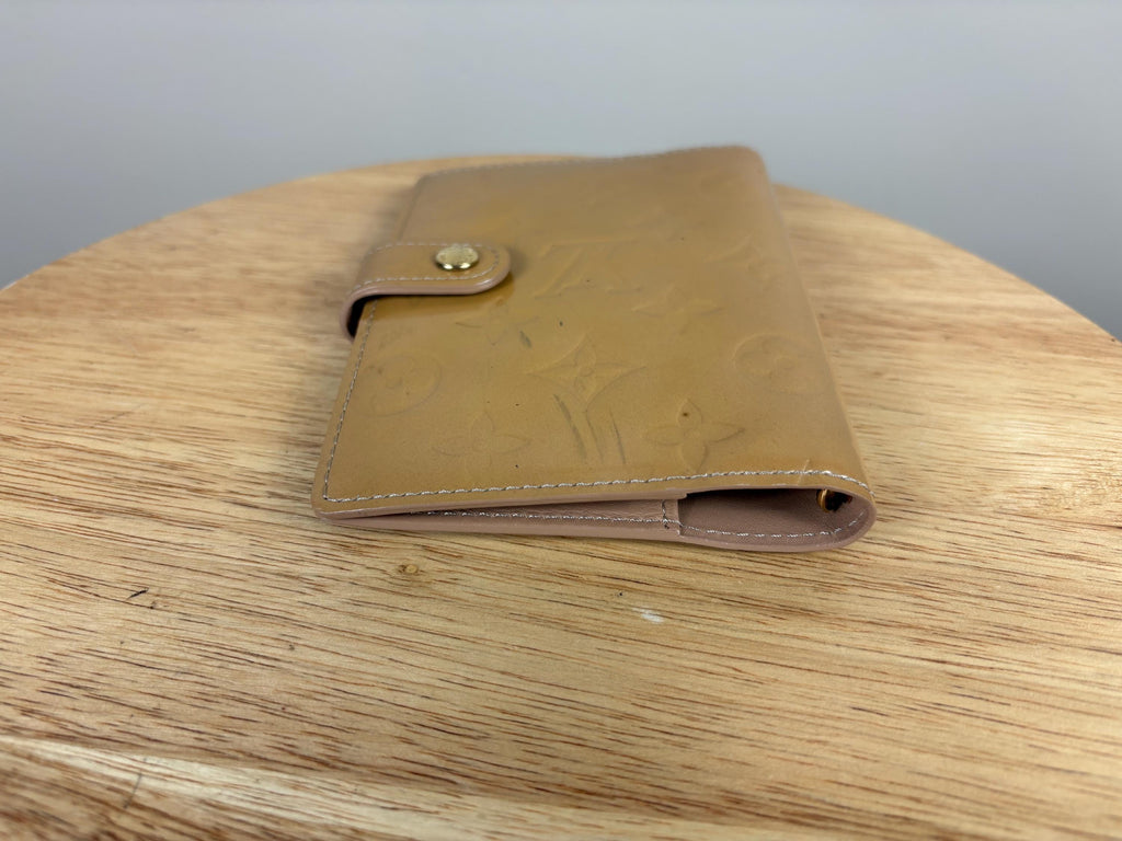 Authentic Louis Vuitton Tan Vernis Agenda PM Notebook Cover