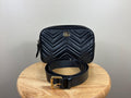 Authentic Gucci Marmont Matelasse Black Leather Belt Bag Size (90/36)