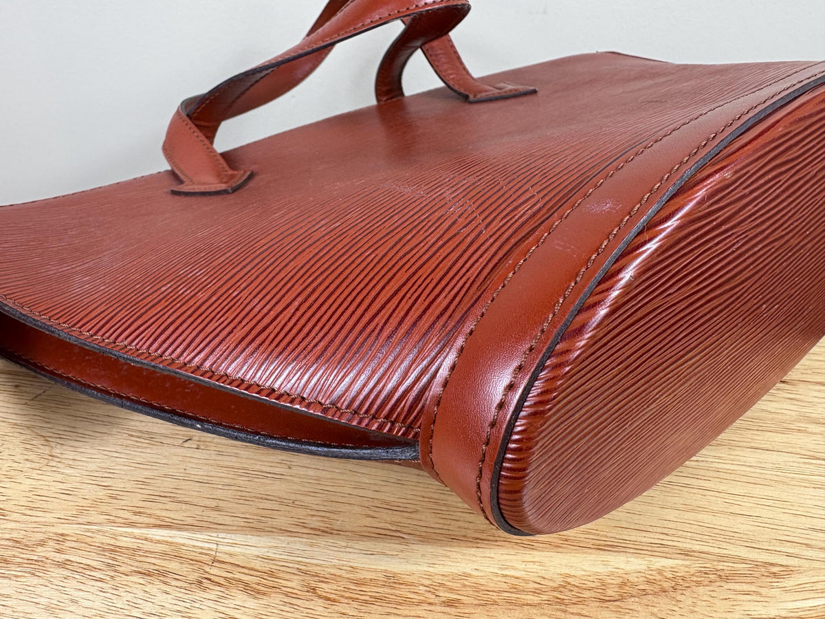 Authentic Louis Vuitton Epi Rust Brown Saint Jacques Hand Bag