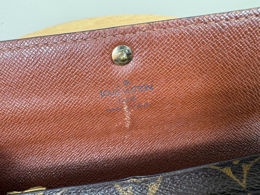 Authentic Louis Vuitton Monogram Portefeiulle Sarah Long Bifold Wallet