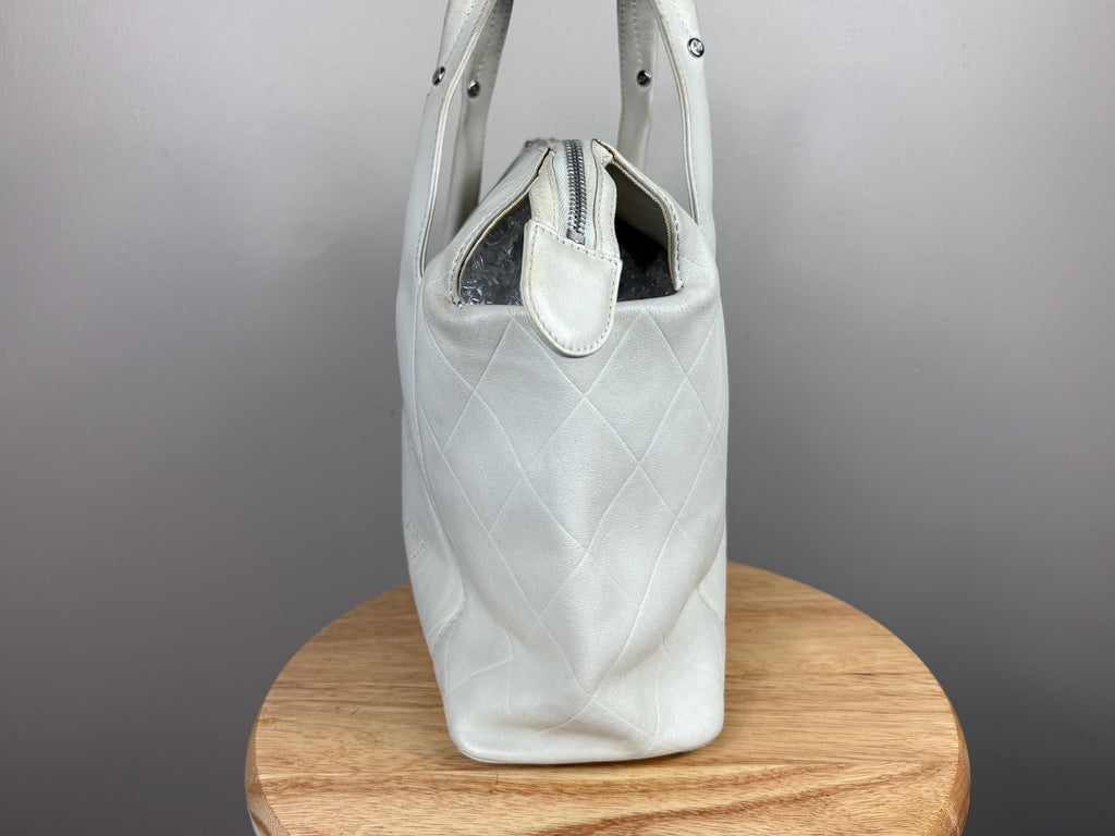 Authentic Chanel Vintage White All Day Top Handle Bag