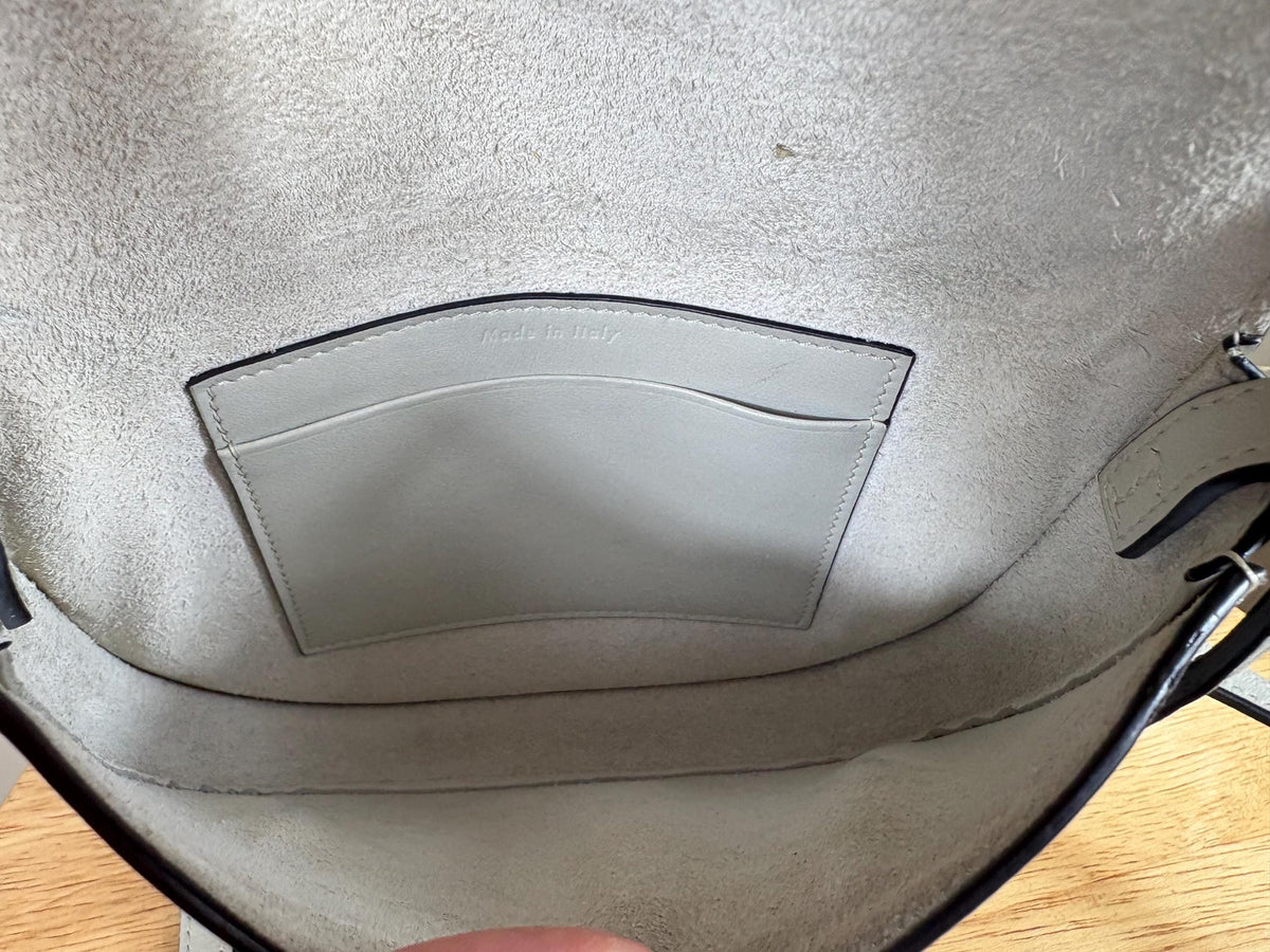 Authentic Celine Mini Symmetrical Crossbody Bag White Leather