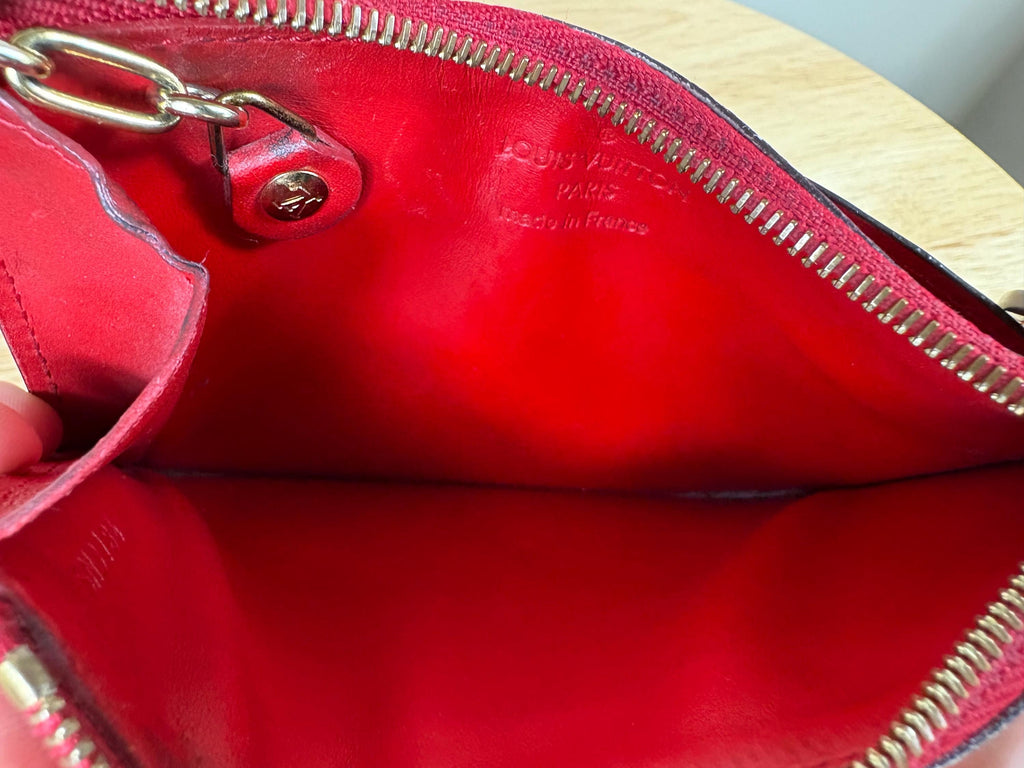 Authentic Louis Vuitton Key Cles Red Vernis Monogram