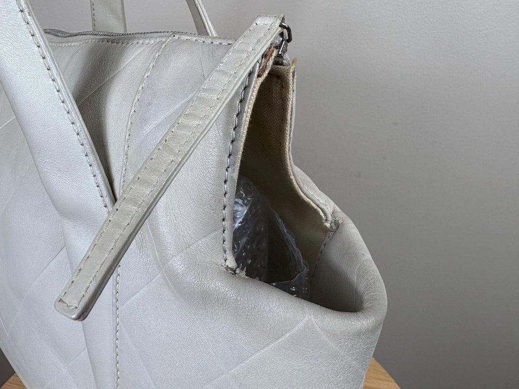 Authentic Chanel Vintage White All Day Top Handle Bag