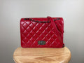 Authentic Chanel Matelasse Red Calfskin Leather Cocomark Shoulder Bag w/ COA