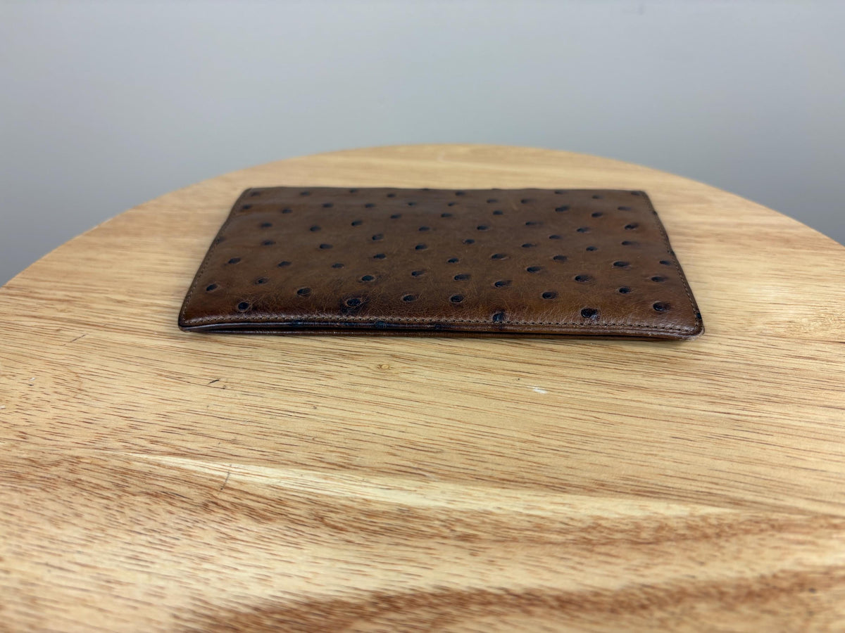 Authentic Louis Vuitton Brown Ostrich Check-book Cover