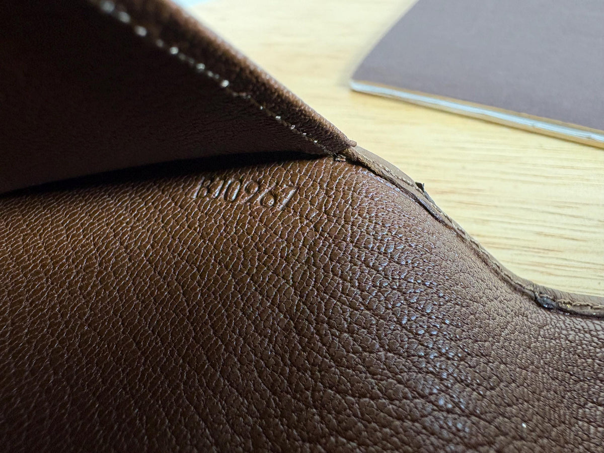 Authentic Louis Vuitton Brown Ostrich Check-book Cover