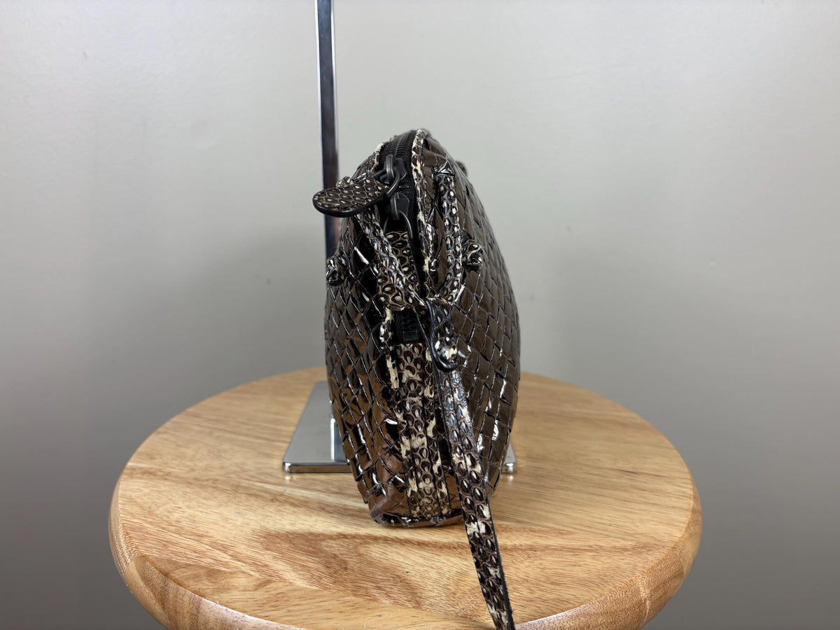 Authentic Bottega Veneta Nodini Metallic Crossbody Bag