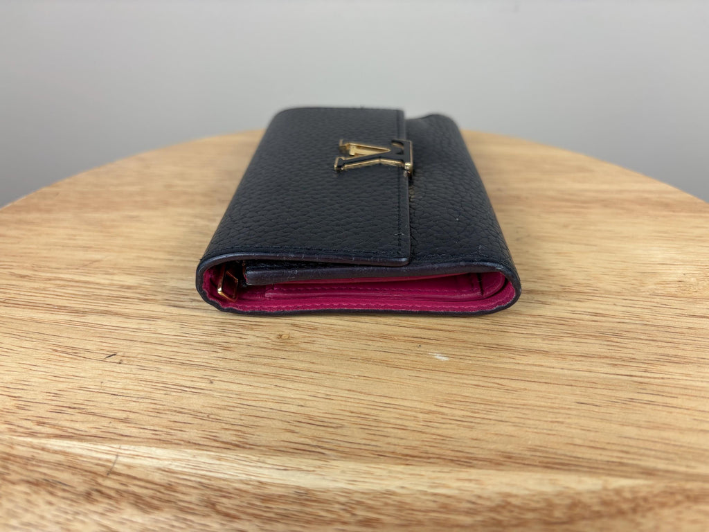 Authentic Louis Vuitton Portefeuille Capucines Compact Wallet Black w/ Box