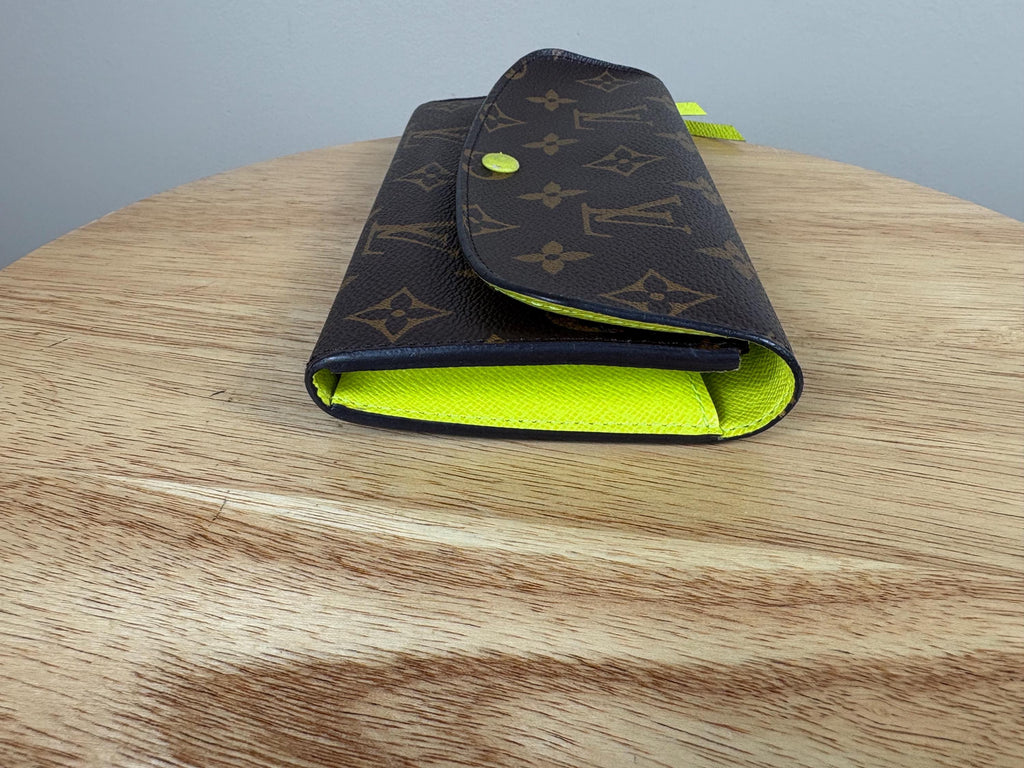 Authentic Louis Vuitton Monogram Emilie Neon Long Bifold Wallet w/ Box