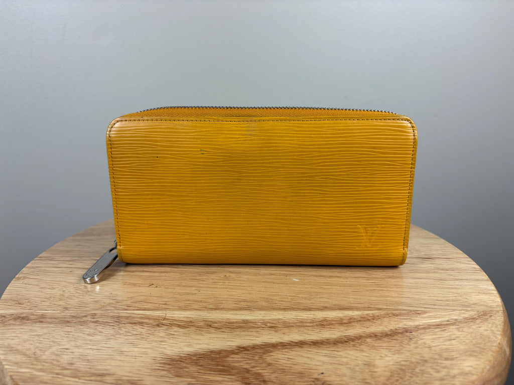 Authentic Louis Vuitton Yellow Epi Zippy Zip Around Wallet