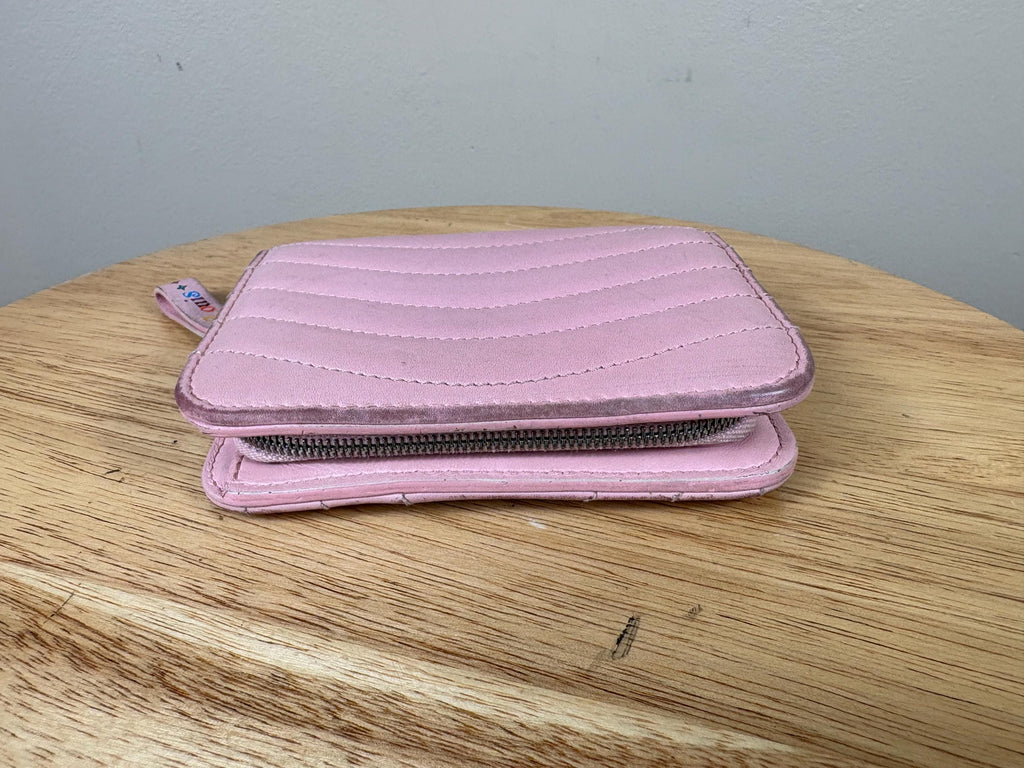 Authentic Louis Vuitton  New Wave Pink Leather Compact Zip Wallet