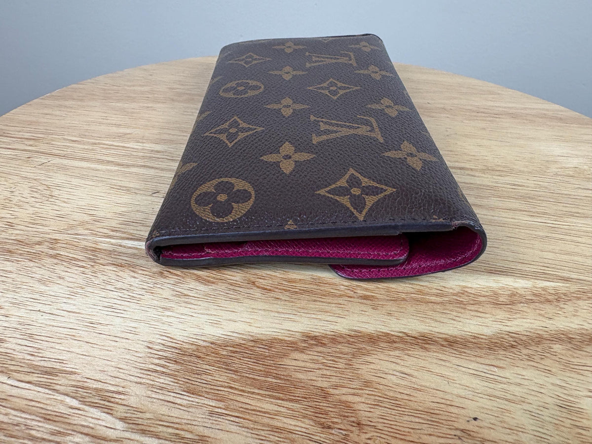 Authentic Louis Vuitton Monogram Emilie Red Long Bifold Wallet
