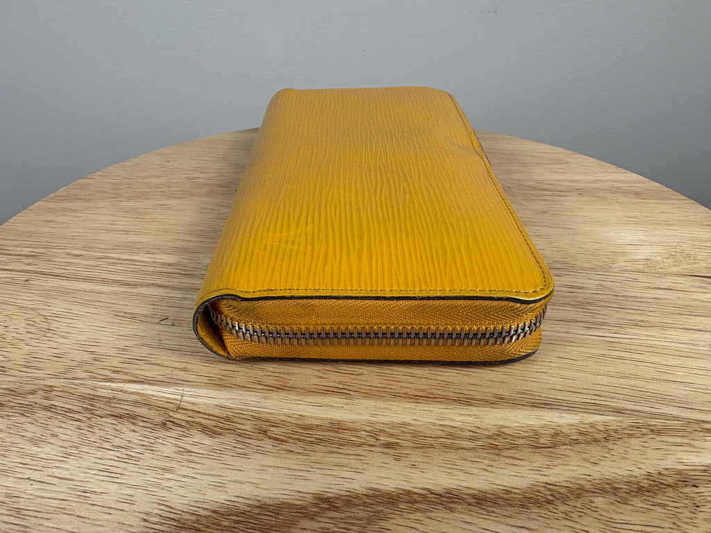 Authentic Louis Vuitton Yellow Epi Zippy Zip Around Wallet