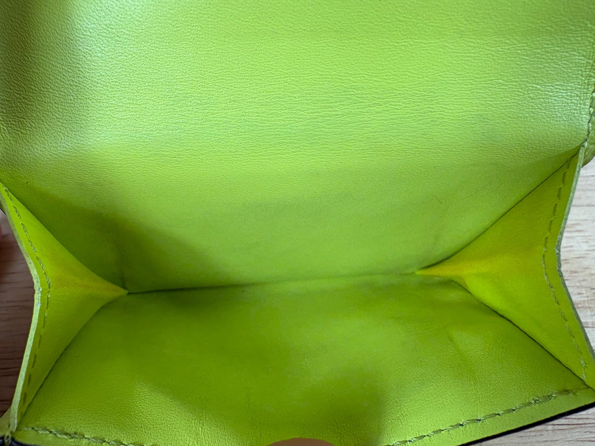 Authentic Louis Vuitton Taigalama Discovery Compact Wallet Neon Yellow w/ Box