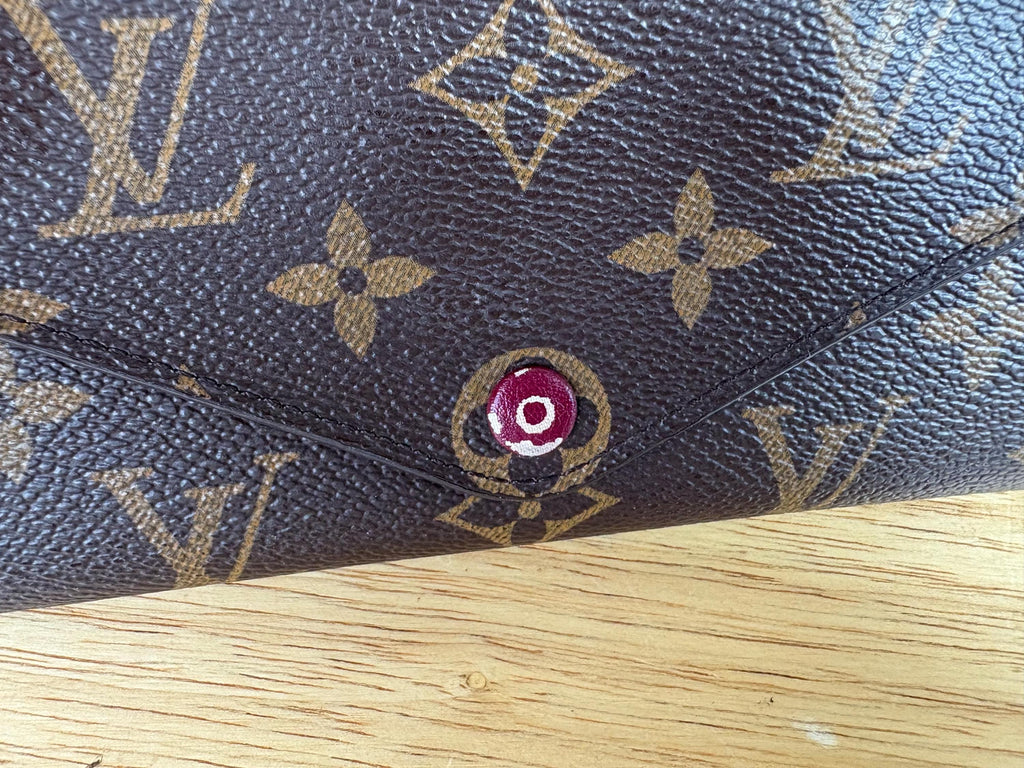 Authentic Louis Vuitton Monogram Emilie Red Long Bifold Wallet