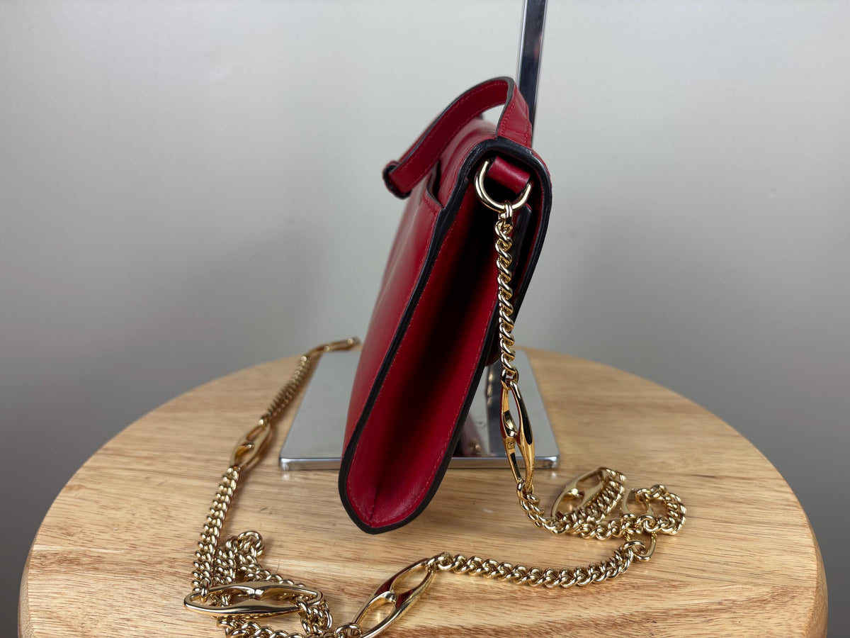 Authentic Gucci Horse Bit Red Leather Zumi Shoulder Hand Bag