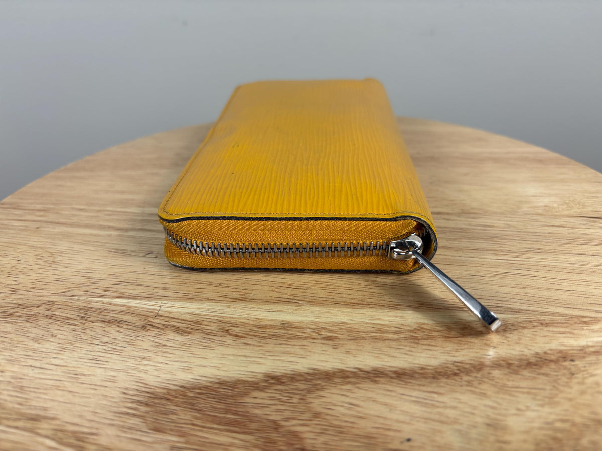 Authentic Louis Vuitton Yellow Epi Zippy Zip Around Wallet