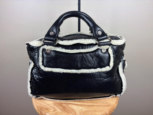 Authentic Celine Boogie Sherling Patent Leather Handbag